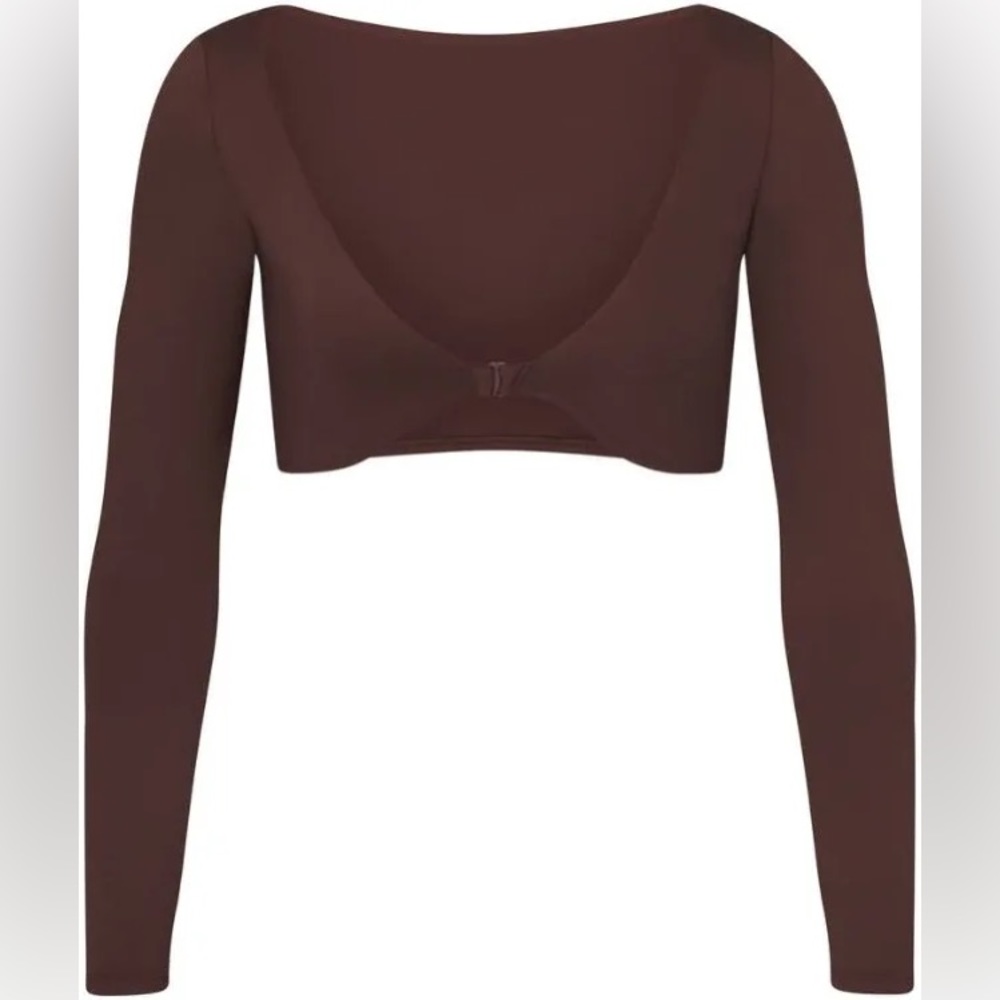 NWOT SKIMS COCOA BROWN LONG SLEEVE BATHING SUIT TOP